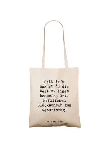 Mr. & Mrs. Panda canvas tasche Spruch 1976 Geburtstag mit Spruch in Weiß