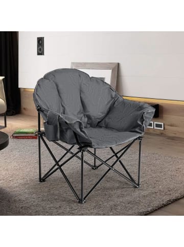 COSTWAY Campingstuhl faltbar gepolstert in Grau
