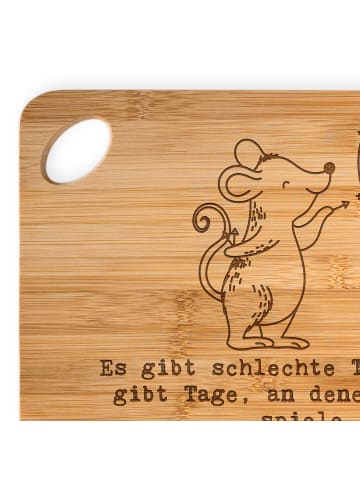 Mr. & Mrs. Panda Frühstücksbrettchen Maus Dart spielen mit Spruch in Braun