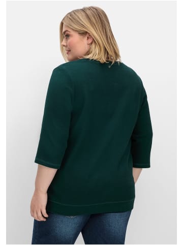 sheego Sweatshirt in tiefgrün