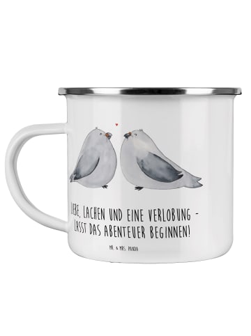 Mr. & Mrs. Panda Kaffeetasse Verlobungsfeier Abenteuer mit Spruch in Weiß