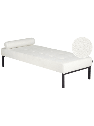Beliani Chaiselongue CHINON in Weiß/Schwarz - (W) 178 x (H) 41 x (L) 73 cm