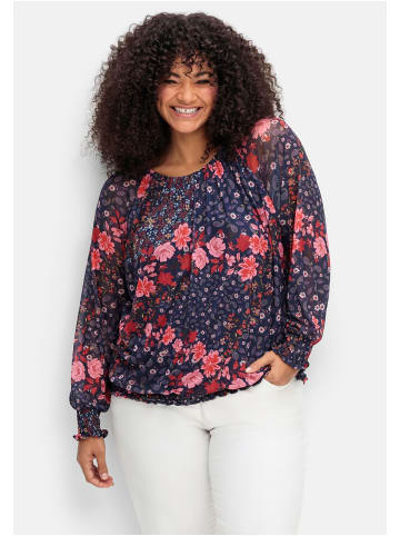 sheego by Joe Browns Langarmshirt in blau gemustert