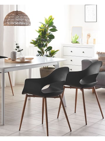 Beliani 2er-Set Esszimmerstuhl UTICA in Schwarz/Braun
