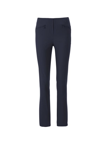 GOLDNER Kurzgröße:  Elegante Stretchhose mit Schlupfbund in marine