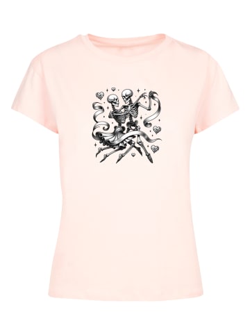 F4NT4STIC Box Tee Skelettpaar tanzt mit Band in pink