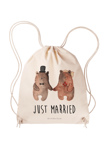 Mr. & Mrs. Panda Gymbag Bär Heirat mit Spruch in Creme