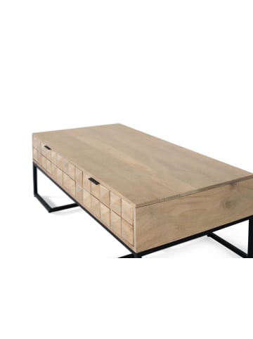 Giner y Colomer Handgeschnitzter und handgefertigter Couchtisch aus Mangoholz 120 cm in Brown