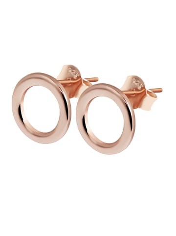 Adeliás Damen Ohrstecker Kreis aus 925 Silber in rosé