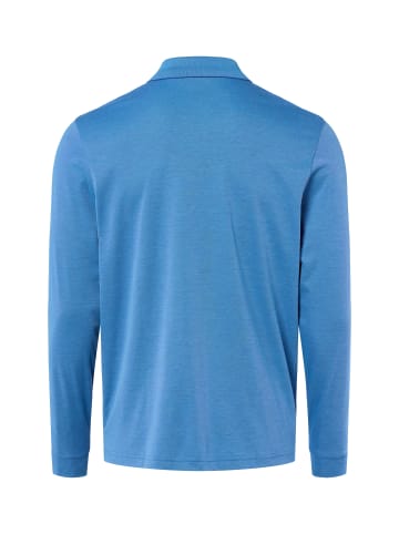 Ragman Langarm-Poloshirt - bügelleicht in blau - 0014