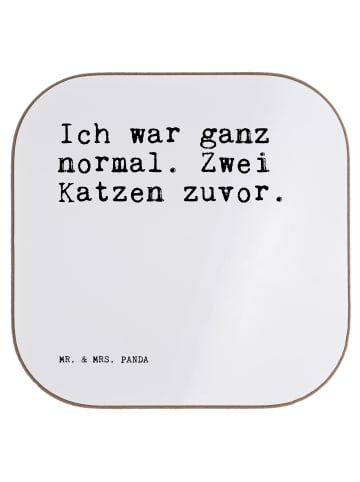 Mr. & Mrs. Panda Tassenuntersetzer Ich war ganz normal.... mit S... in Weiß