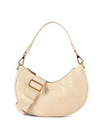 Lacoste Maheki Schultertasche Leder 24 cm in poudre