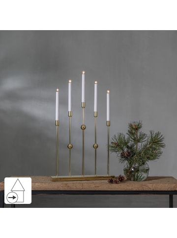 STAR Trading Kerzenleuchter ,Gustavo, 5-flammig, messingfarben
