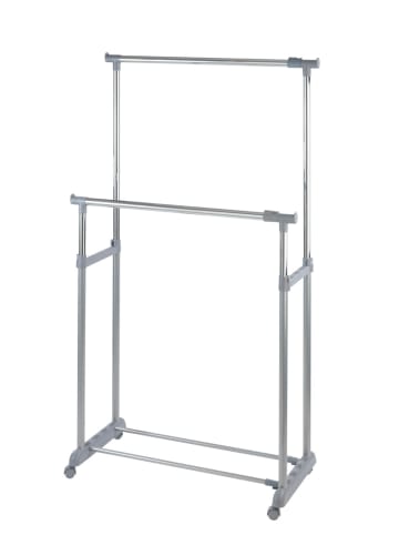 Wenko Kleiderständer Twin Bars, Kleiderständer Mod. Twin Bars in Chrom, Grau, Grau
