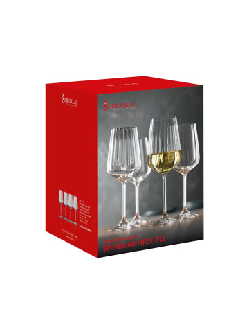 Spiegelau 4er Set Weißweingläser Lifestyle in Transparent 440 ml in transparent