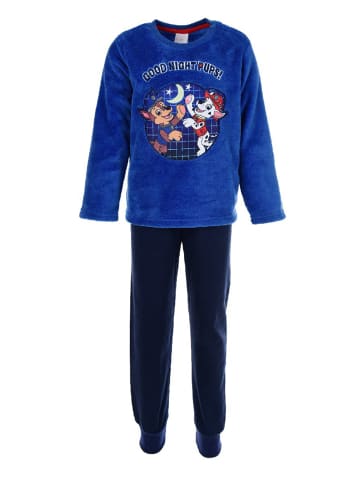 Paw Patrol 2tlg. Outfit: Schlafanzug  Chase und Marshall Pyjama in Blau