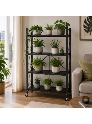 relaxdays Klappregal in Schwarz - (B)71 x (H)125 x (T)34 cm