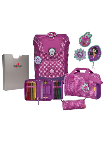 DerDieDas Ergoflex Easy Schulranzen-Set 5tlg. in purple dots