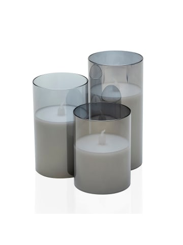 Pauleen Wachskerze Classy Smokey Candle in Grau -H:100/125/150mm