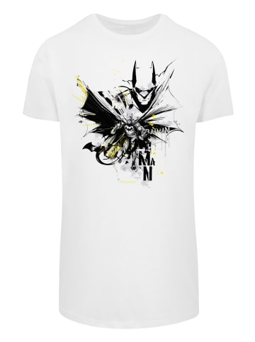 F4NT4STIC Long Cut T-Shirt DC Comics Batman Batface Splash in weiß