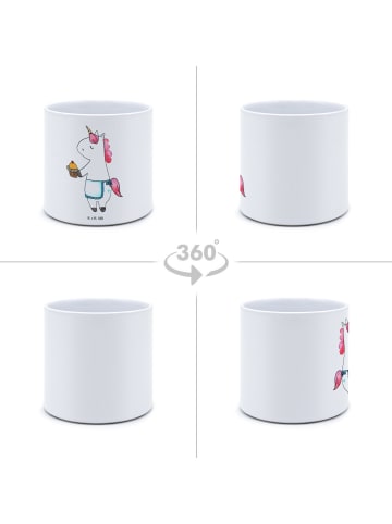 Mr. & Mrs. Panda XL Blumentopf Einhorn Muffin ohne Spruch in Weiß