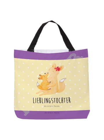 Mr. & Mrs. Panda Tote Bag Fuchs Mama mit Spruch in Gelb Pastell