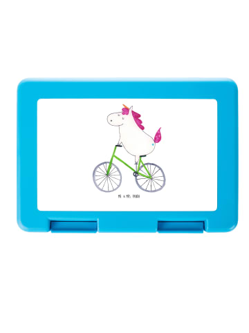 Mr. & Mrs. Panda Brotdose Einhorn Radfahrer ohne Spruch in Weiß