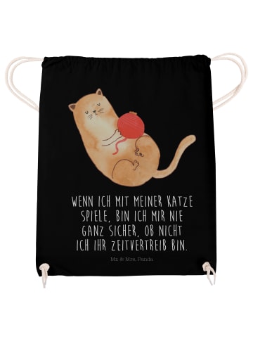 Mr. & Mrs. Panda rucksack stoff Katze Wolle mit Spruch in Schwarz