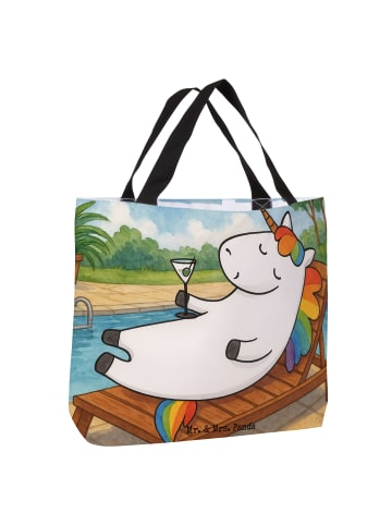 Mr. & Mrs. Panda Shopper Einhorn Blümchentail Design ohne Spruch in Weiß