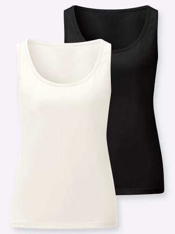 WITT WEIDEN 2er-Pack Shirttops in schwarz + ecru