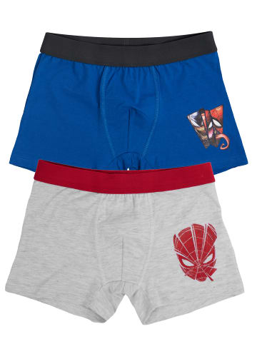 Spiderman 2er Pack Marvel Spiderman Boxershorts in blau/grau
