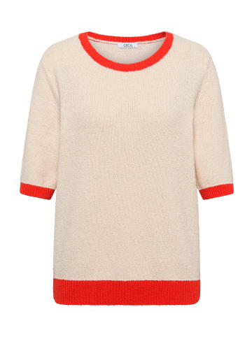 Cecil CECIL Bluse Summer Bouclé Short Sleeve in Cherry Tomato Orange