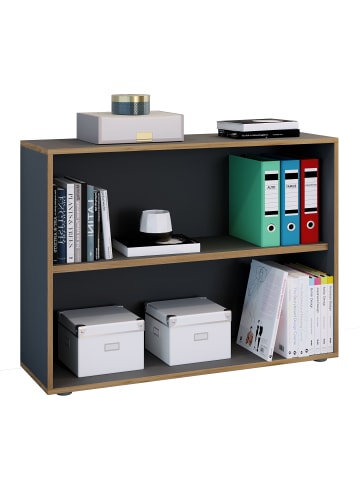 VCM Holz Büro Regal Bücher Ordner Aktenregal Salia 2f in Anthrazit