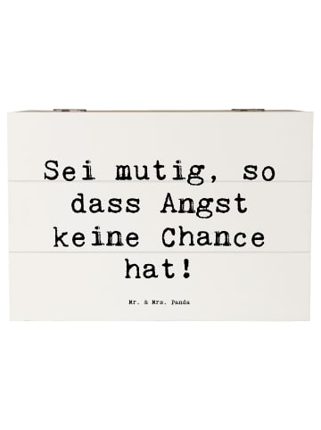 Mr. & Mrs. Panda Aufbewahrungsbox Spruch Angst überwinden mit Sp... in Weiß