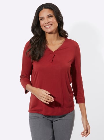 Sieh an! V-Shirt in kirsche