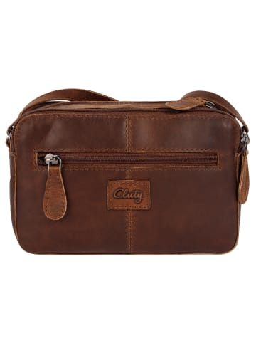 Cluty Umhängetasche echt Leder in cognac
