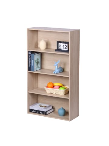 relaxdays Bücherregal in Eiche - (B)60 x (H)108 x (T)24 cm