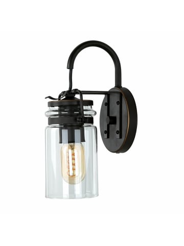 Licht-Erlebnisse Wandlampe (B)12.7 x (H)29.2 cm in Bronze Antik Klar/Transparent