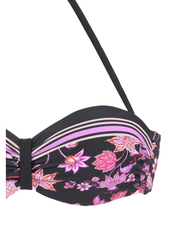 LASCANA Bügel-Bandeau-Bikini-Top in schwarz-pink