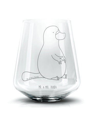 Mr. & Mrs. Panda Cocktail Glas Schnabeltier Mut ohne Spruch in Transparent