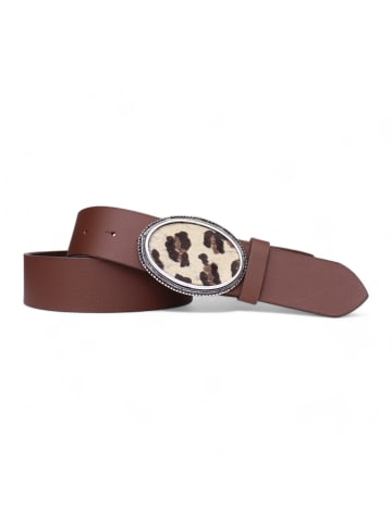 FRONHOFER Damengürtel Leoparden Schnalle in Cognac