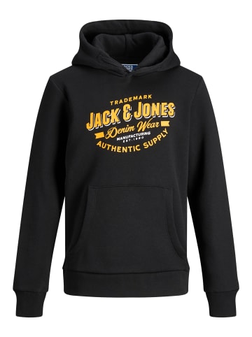 JACK & JONES Junior Sweatershirt 'LOGO SWEAT HOOD' in schwarz