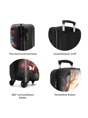 NoBoringSuitCases Suitcase, Handgepäck, Koffer, Trolley, Reisekoffer Pferd mit Blumen und