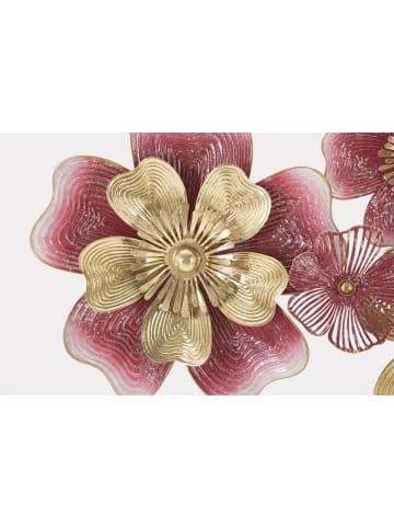 Mauro Ferretti Dekorative 3D-Platte mit mehrfarbigen Metallblumen, 91,4 x 6,4 x 50,8 cm