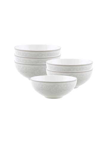 Villeroy & Boch 6er Set Dessertschalen Gray Pearl ø 13 cm weiß in weiß