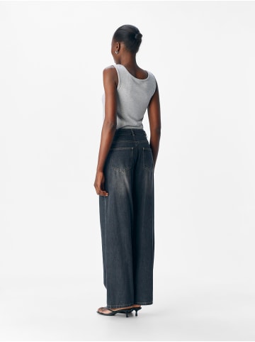 Object Wide Leg Jeans in Medium Grey Denim