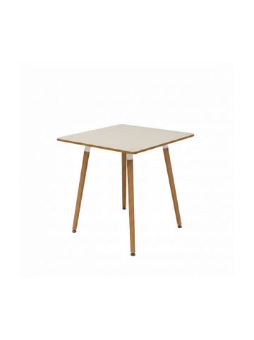 relaxdays Esstisch in Natur - (B)75 x (H)75 x (T)75 cm