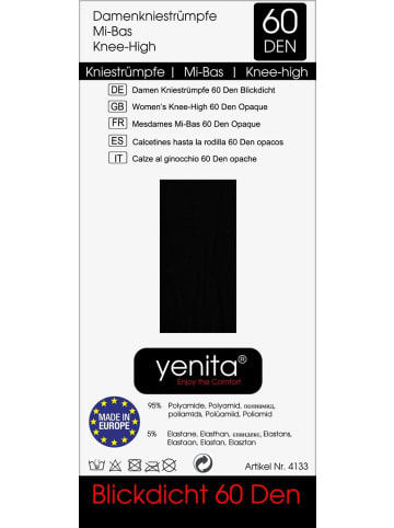 Yenita® Feinkniestrümpfe 60 Den 10 Paar Kniestrümpfe in schwarz