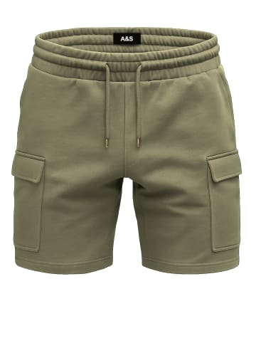 EGOMAXX Cargoshorts mit elastischem Bund und Tunnelzug in Olive