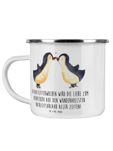 Mr. & Mrs. Panda Becher Flitterwochen Abenteuer mit Spruch in Transparent